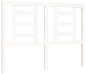Estrutura de cama com cabeceira 120x200cm madeira maciça branco