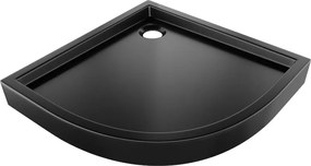 Mexen Flow+ base de duche semicircular 80 x 80 cm, preto mate - 46Q708080H