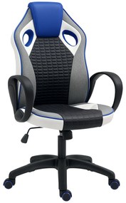 HOMCOM Cadeira Gaming com Altura Ajustável Suporte Lombar e Apoio para a Cabeça 60,5x67x107,5-116,5 cm Multicor | Aosom Portugal