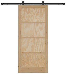 Porta de Correr vidaXL com Conjunto de Ferragens 93x211 cm Madeira Mac