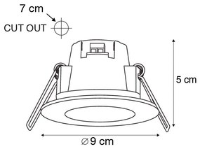 Conjunto de 3 focos embutidos brancos com LED integrado 3000K 4W IP65 - Blanca Moderno