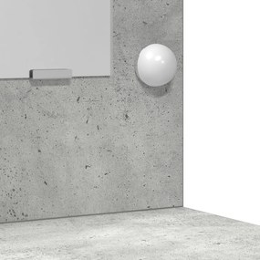 Conjunto de Mesa de Maquilhagem 3 Peças com LED Cinza Concreto Madeira