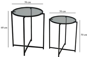 Mesa de Apoio S412F - Preto - 50x60x50 cm e 50x50x50 cm