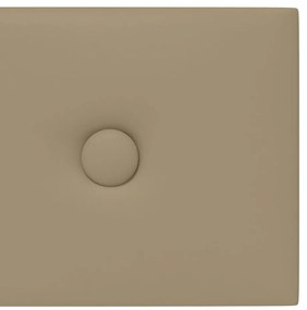Painel parede 12pcs 60x15cm couro artificial 1,08 m² cappuccino