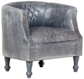 vidaXL Poltrona 62x58x65 cm couro genuíno cinzento