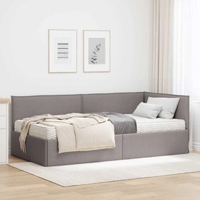 vidaXL Estrutura de Cama de Canto com Colchão Manual 2 pcs Veludo