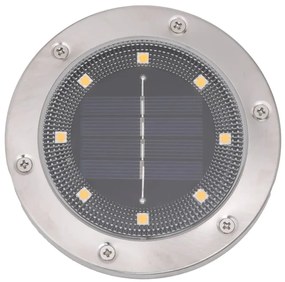 Luzes solares para exterior com espigões 12 pcs branco quente