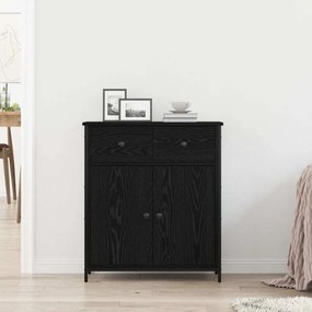Buffet Preto em Madeira de Carvalho 70x30x80 cm em Madeira Engenharia