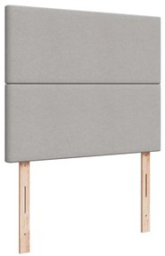Cama box spring c/ colchão e LED 120x190 cm tecido cinza-claro