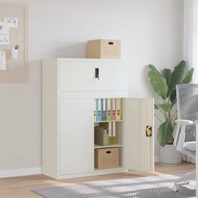 vidaXL Arquivador 90x40x130 cm aço branco