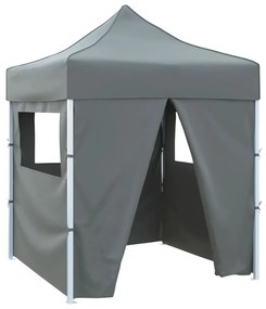 Tenda dobrável profissional festas 4 paredes 2x2m aço antracite