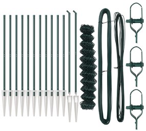 Cerca de Cadeia Conjunto de 2 Verde PVC 1 x 25 m Durável