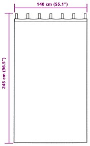 Cortinas de Veludo 2 pcs com Abas Cinza 245x140 cm