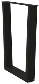 Pernas para mesa de jantar em V, 2 peças, pretas, 70x(72-73,3) cm, aço
