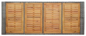 9 pcs conjunto bar p/ exterior vime PE madeira acácia cinzento