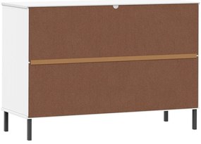 Aparador c/ pernas metal 113x40x77cm madeira maciça OSLO branco