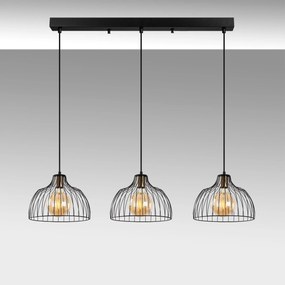 Candeeiro Suspenso Kozan – Preto Antigo – 101 x 28 x 46-126 cm