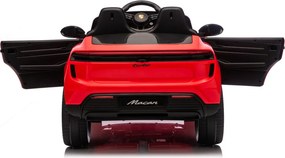 Carro elétrico para Crianças 2 a 6 anos 12V 4x4 Porsche Macan, Rodas de espuma EVA, Controle remoto Vermelho