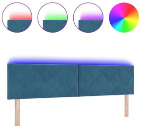 Cabeceira LED Design Blocos de Diamante Azul Escuro 180cm