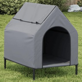 Casota para cães tecido oxford e aço cinza-claro