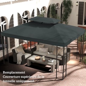 Tela de substituição para toldo de tenda, 3 x 4 (ESTRUTURA NÃO INCLUIDA) m, em poliéster de alta densidade, 180 g/m², cinzenta
