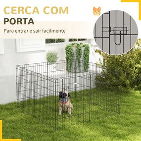 PawHut Parque para Cães 8 Painéis 76x61cm Dobráveis Gaiola Metálica pa