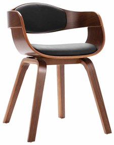 Cadeiras jantar 2 pcs madeira curvada e couro artificial