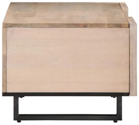 Mesa de centro 100x55x40 cm madeira de mangueira maciça branco