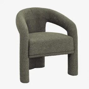 Pack De 2 Cadeiras De Jantar Com Braços Em Tecido Bouclé Greca Bouclé Verde Sálvia - Sklum