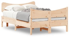 vidaXL Cama sem colchão 120x200 cm madeira de pinho maciça