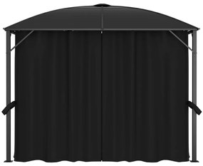 Gazebo com cortinas 300x300x265 cm antracite