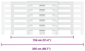 Cobertura de radiador 205x21,5x83,5 cm derivados madeira branco