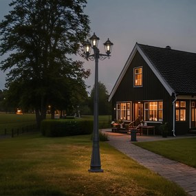 Poste de Exterior Clássico Preto 217cm IP44 - New Haven Hammered