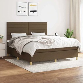 vidaXL Cama com molas/colchão 180x200 cm tecido castanho-escuro