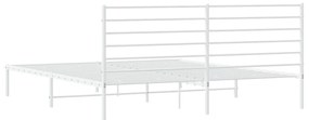 Estrutura de cama com cabeceira 200x200 cm metal branco