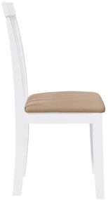 Cadeiras de jantar com almofadões 2 pcs madeira maciça branco
