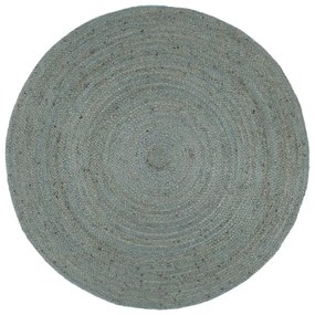 Tapete artesanal em juta redondo 180 cm verde azeitona