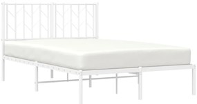 Estrutura de cama com cabeceira 120x190 cm metal branco