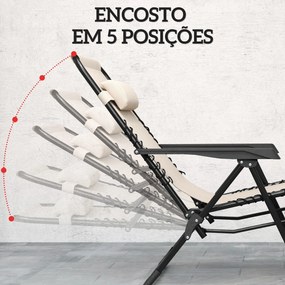 Conjunto de 2 Espreguiçadeiras Jardim Dobráveis com Mesa Auxiliar Port