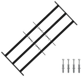 vidaXL Grelha de Janela Preto 116 x 45 cm Aço revestido a pó