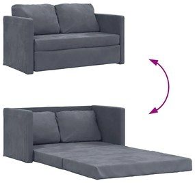 Sofá-cama sem pés 122x204x55 cm veludo cinzento-escuro