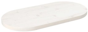 vidaXL Tampo de mesa oval 80x40x2,5 cm pinho maciço branco