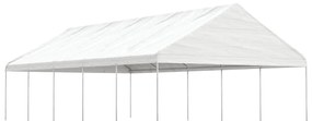 Gazebo com telhado 11,15x5,88x3,75 m polietileno branco