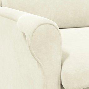 Poltrona Creme Creme Tecido e madeira Médio