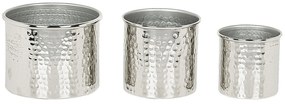 Conjunto de 3 recipientes decorativos prateados ALEXANDRIA Beliani