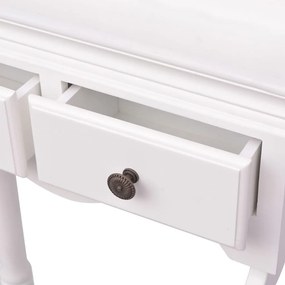 Suporte para roupas com armário em madeira, branco