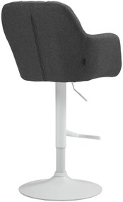 Banco de bar Natoma em tecido com estrutura branca 97-118 x 57 x 59 cm Cinzento escuro