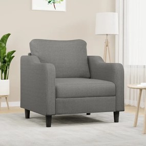 vidaXL Poltrona 60 cm tecido cinzento-escuro