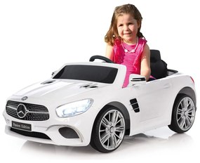 Carro elétrico infantil bateria 12V Mercedes-Benz SL 400 Branco