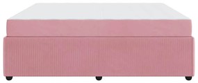 Estrutura de cama com colchão Outros Rosa 180 x 200 cm Veludo